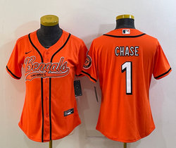 Youth Nike Cincinnati Bengals #1 Ja'Marr Chase Orange Joint Authentic Stitched baseball jersey