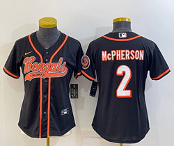 Youth Nike Cincinnati Bengals #2 Evan McPherson Black Joint Authentic Stitched baseball jersey