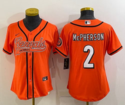Youth Nike Cincinnati Bengals #2 Evan McPherson Orange Joint Authentic Stitched baseball jersey