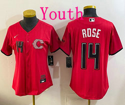Youth Nike Cincinnati Reds #14 Pete Rose Red 2026 City MLB Jersey