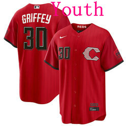 Youth Nike Cincinnati Reds #30 Ken Griffey Red 2026 City MLB Jersey