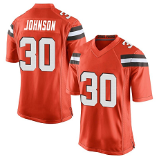 Youth Nike Cleveland Browns #30 D'ernest Johnson Orange Vapor Untouchable Authentic stitched NFL jersey