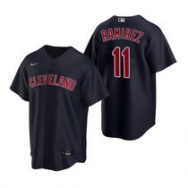 Youth Nike Cleveland Indians #11 Jose Ramirez Navy Game Authentic Stitched MLB Jersey