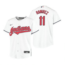 Youth Nike Cleveland Indians #11 Jose Ramirez White Game Authentic Stitched MLB Jersey