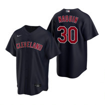 Youth Nike Cleveland Indians #30 Tyler Naquin Navy Game Authentic Stitched MLB Jersey