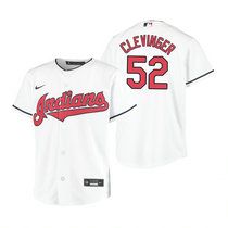 Youth Nike Cleveland Indians #52 Mike Clevinger White Game Authentic Stitched MLB Jersey