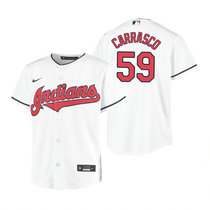 Youth Nike Cleveland Indians #59 Carlos Carrasco White Game Authentic Stitched MLB Jersey
