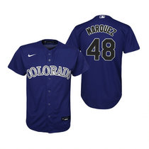 Youth Nike Colorado Rockies #48 German Marquez Purple Game Authentic Stitched MLB Jersey