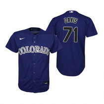 Youth Nike Colorado Rockies #71 Wade Davis Purple Game Authentic Stitched MLB Jersey