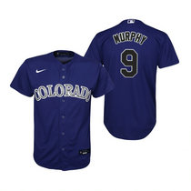 Youth Nike Colorado Rockies #9 Daniel Murphy Purple Game Authentic Stitched MLB Jersey