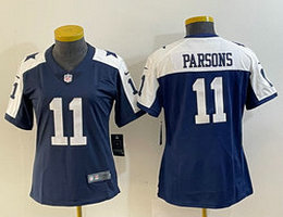 Youth Nike Dallas Cowboys #11 Micah Parsons Navy Thanksgiving Vapor Untouchable Jersey