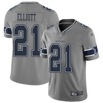 Youth Nike Dallas Cowboys #21 Ezekiel Elliott Grey Inverted Legend Vapor Untouchable Authentic Stitched NFL jersey