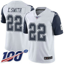 Youth Nike Dallas Cowboys #22 Emmitt Smith 100th Season White Rush Authentic Stitched NFL Jersey