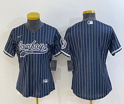 Youth Nike Dallas Cowboys Blue White Stripe Joint Authentic Stitched baseball jersey