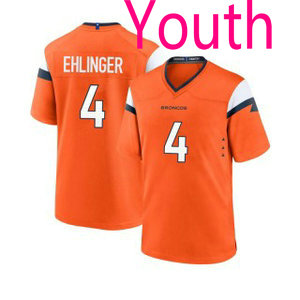Youth Nike Denver Broncos #4 Sam Ehlinger Orange NFL jersey