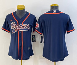 Youth Nike Denver Broncos Blank Blue Joint Authentic Stitched baseball jersey