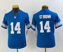 Youth Nike Detroit Lions #14 Amon-Ra St. Brown Blue 2024 F.U.S.E. Jersey