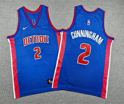Youth Nike Detroit Pistons #2 Cade Cunningham Blue NBA Jersey