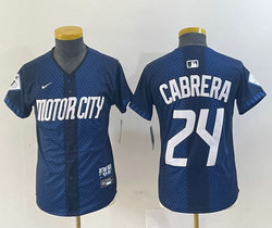 Youth Nike Detroit Tigers #24 Miguel Cabrera 2024 City Authentic Stitched MLB Jersey