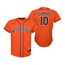 Youth Nike Houston Astros #10 Yuli Gurriel Orange Game Authentic Stitched MLB Jersey