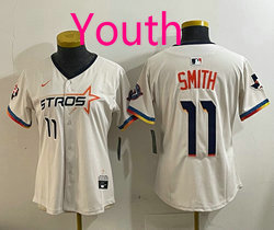 Youth Nike Houston Astros #11 Cam Smith Cream 4(IV) Joint Stitched MLB Jersey