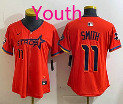 Youth Nike Houston Astros #11 Cam Smith Orange 4(IV) Joint Authentic Stitched MLB Jersey