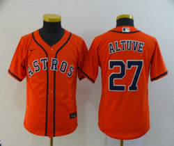 Youth Nike Houston Astros #27 Jose Altuve Orange Game Authentic Stitched MLB Jersey