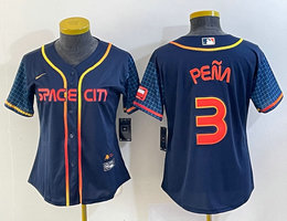 Youth Nike Houston Astros #3 Jeremy Pena Blue City Authentic Stitched MLB Jersey