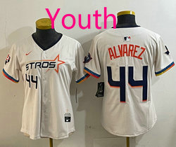 Youth Nike Houston Astros #44 Yordan Alvarez Cream 4(IV) Joint Stitched MLB Jersey