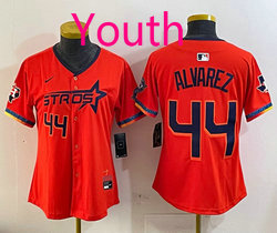 Youth Nike Houston Astros #44 Yordan Alvarez Orange 4(IV) Joint Stitched MLB Jersey