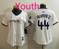Youth Nike Houston Astros #44 Yordan Alvarez White 3(III) Joint Authentic Stitched MLB Jersey