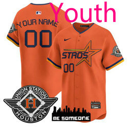 Youth Nike Houston Astros Custom Orange 2025 City Stitched MLB Jersey