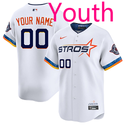 Youth Nike Houston Astros Custom White 2025 City Stitched MLB Jersey