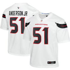 Youth Nike Houston Texans #51 Will Anderson Jr 2024 White Vapor Untouchable Authentic stitched NFL jersey