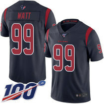 Youth Nike Houston Texans #99 J.J. Watt 100th Season Blue Rush Authentic Stitched NFL Jersey