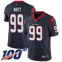 Youth Nike Houston Texans #99 J.J. Watt 100th Season Blue Vapor Untouchable Authentic Stitched NFL Jersey