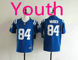Youth Nike Indianapolis Colts #84 Tyler Warren Blue Authentic Stitched NFL Jersey