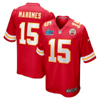 Youth Nike Kansas City Chiefs #15 Patrick Mahomes Red Super Bowl LVII Patch Vapor Untouchable NFL Jersey