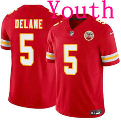Youth Nike Kansas City Chiefs #5 Mansoor Delane Red 2026 2026 Draft Authentic Stitched NFL Jersey