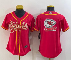 Youth Nike Kansas City Chiefs Blank Red Joint Big Logo Authentic Stitched baseball jersey