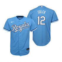 Youth Nike Kansas City Royals #12 Jorge Soler Light Blue Game Authentic Stitched MLB Jersey