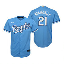 Youth Nike Kansas City Royals #21 Mike Montgomery Light Blue Game Authentic Stitched MLB Jersey