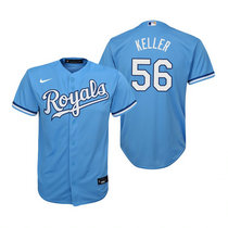 Youth Nike Kansas City Royals #56 Brad Keller Light Blue Game Authentic Stitched MLB Jersey