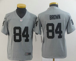 Youth Nike Las Vegas Raiders #84 Antonio Brown Grey Inverted Legend Vapor Untouchable Authentic Stitched NFL jersey