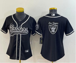 Youth Nike Las Vegas Raiders Black Joint Big Logo Authentic Stitched baseball jersey