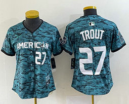 Youth Nike Los Angeles Angels #27 Mike Trout Teal 2023 All-Star Stitched Baseball Jersey
