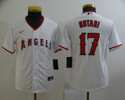 Youth Nike Los Angeles Angels of Anaheim #17 Shohei Ohtani White Game Authentic stitched MLB jersey