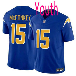 Youth Nike Los Angeles Chargers #15 Ladd McConkey Royal 2024 Draft F.U.S.E Football Jersey