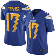 Youth Nike Los Angeles Chargers #17 Philip Rivers Electric Blue Rush Authentic stitched NFL jersey