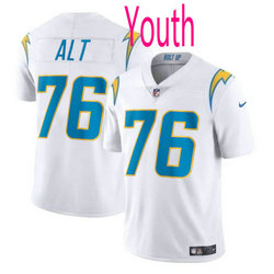 Youth Nike Los Angeles Chargers #76 Joe Alt White 2024 Draft Vapor Untouchable Football Jersey
